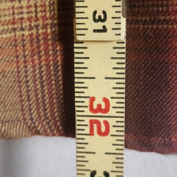 Dixxon Shirt Mens Extra Large Brown Yellow Plaid Goldfield Flannel Snap Front - Picture 10 of 11